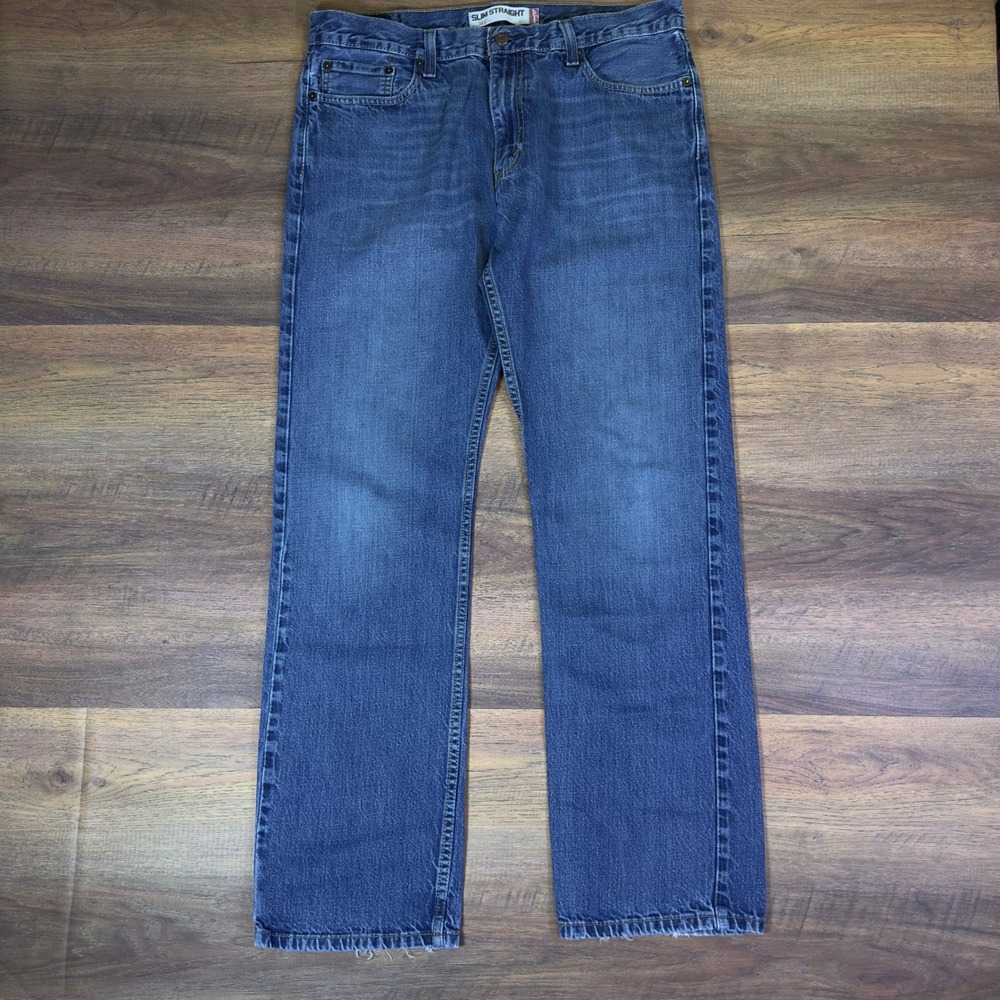 Levis 514 Slim‎ Straight Mens Jeans Medium Wash Blue Denim 36x34 514-0402